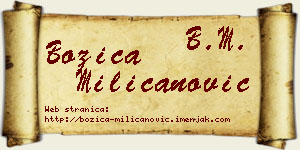 Božica Milicanović vizit kartica